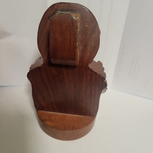 Vintage Hand Carved Wooden Eyeglasses Holder Owl Figurine - Picture 8 of 13